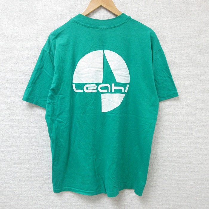L★古着 半袖 ビンテージ Tシャツ メンズ 90年代 90s ワイキキ クルーネック 緑 グリーン 25jul05 中古
