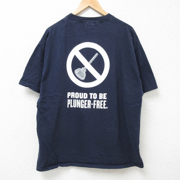 XL★古着 ヘインズ Hanes 半袖 ビンテージ Tシャツ メンズ 00年代 00s スッポン コットン クルーネック 紺 ネイビー 25jul05 中古