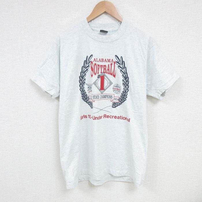 フルーツオブザルーム 90s 半袖Tシャツ ソフトボール グレー L | 古着