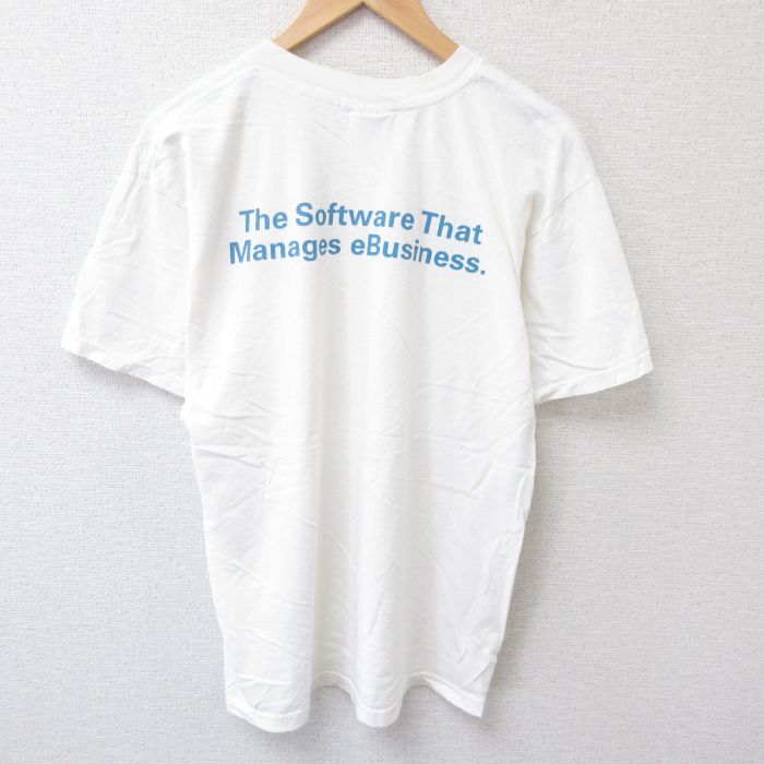 L★古着 半袖 ビンテージ Tシャツ メンズ 00年代 00s ソフトウェア コットン クルーネック 白 ホワイト 【spe】 25jun30 中古
