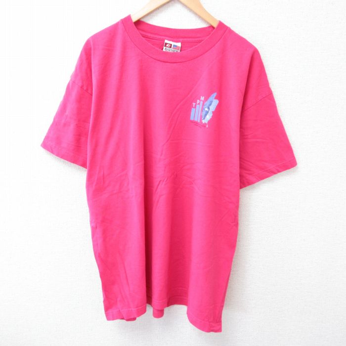 00s 半袖Tシャツ チョウ ピンク XL | 古着