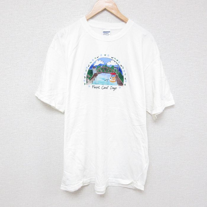XL★古着 半袖 ビンテージ Tシャツ メンズ 00年代 00s Fairport 大きいサイズ コットン クルーネック 白 ホワイト 25jul01 中古