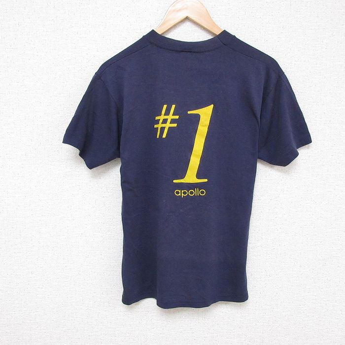 L★古着 半袖 ビンテージ Tシャツ メンズ 80年代 80s 1 クルーネック USA製 紺 ネイビー 25jul01 中古