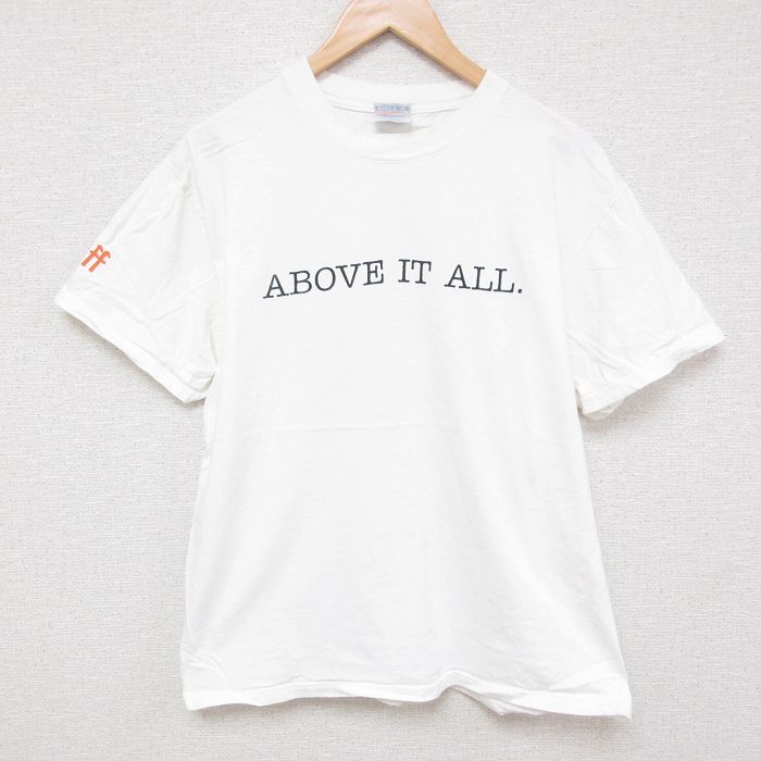L★古着 ヘインズ Hanes 半袖 ビンテージ Tシャツ メンズ 00年代 00s ABOVE コットン クルーネック 白 ホワイト 25jul01 中古
