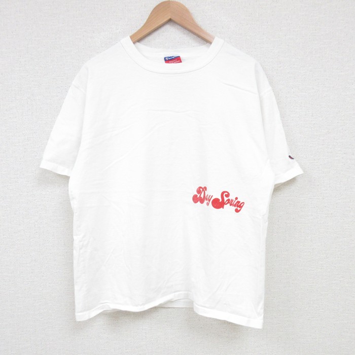 L★古着 チャンピオン champion 半袖 ビンテージ Tシャツ メンズ 00年代 00s ディスプリング コットン クルーネック 白 ホワイト 25jul01 中古