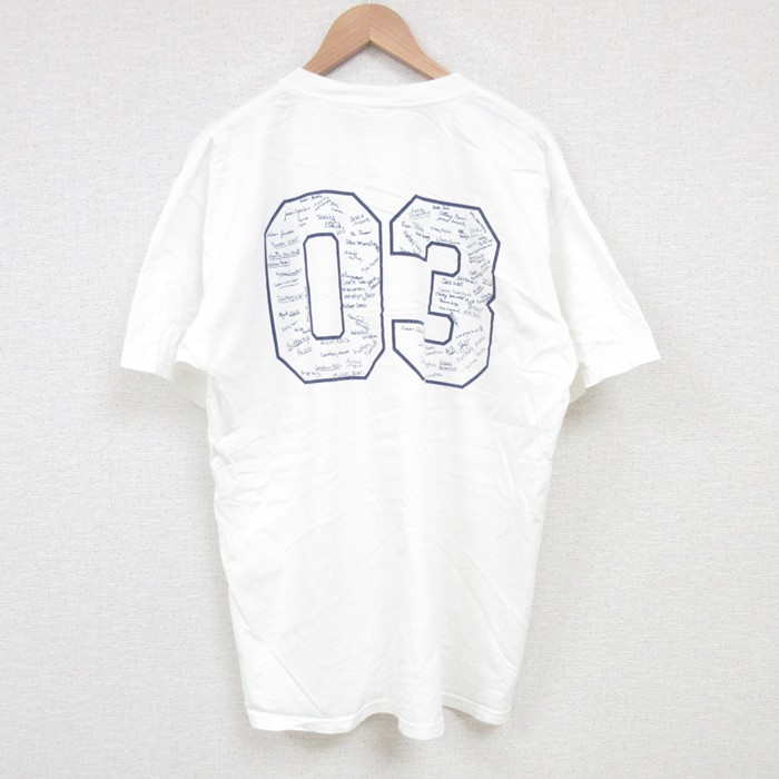 XL★古着 半袖 ビンテージ Tシャツ メンズ 00年代 00s 03 コットン クルーネック 白 ホワイト 25jul01 中古