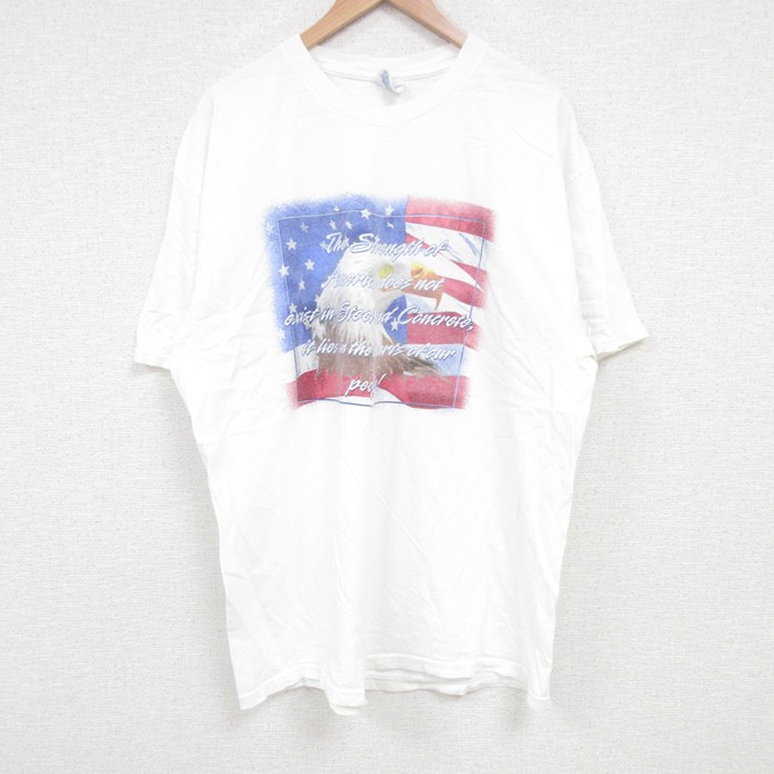 【50%OFF】XL★古着 ヘインズ Hanes 半袖 ビンテージ Tシャツ メンズ 00年代 00s 鳥 コットン クルーネック 白 ホワイト 25jul01 中古