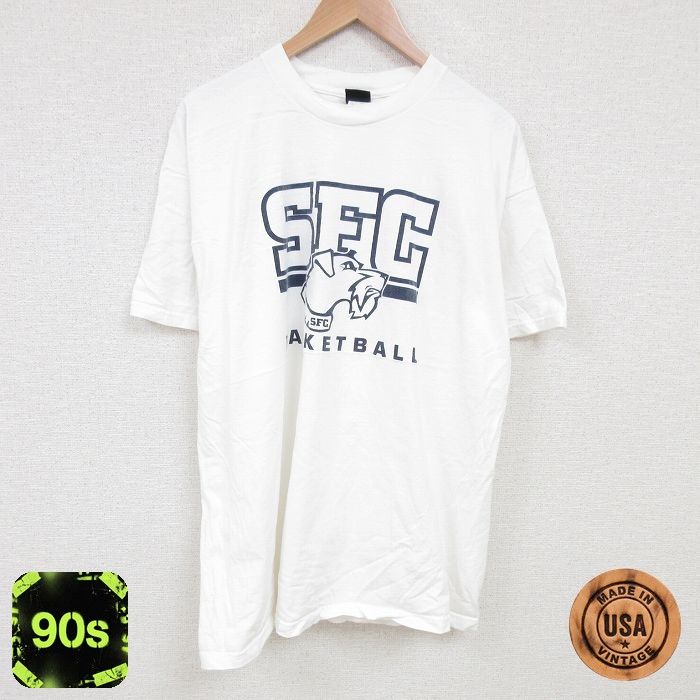 【50%OFF】アシックス 90s 半袖Tシャツ バスケットボール ホワイト XL | 古着