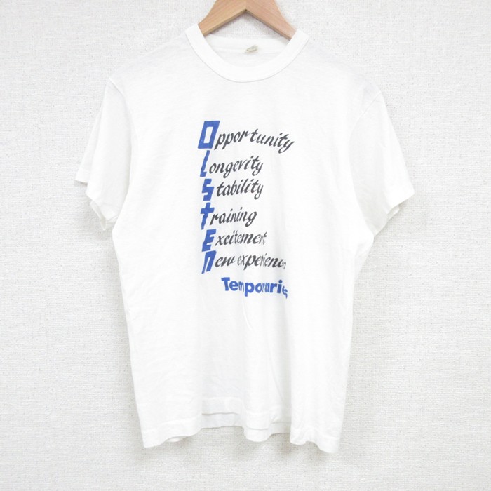 M★古着 スクリーンスターズ 半袖 ビンテージ Tシャツ メンズ 80年代 80s メッセージ クルーネック USA製 白 ホワイト 25jul04 中古