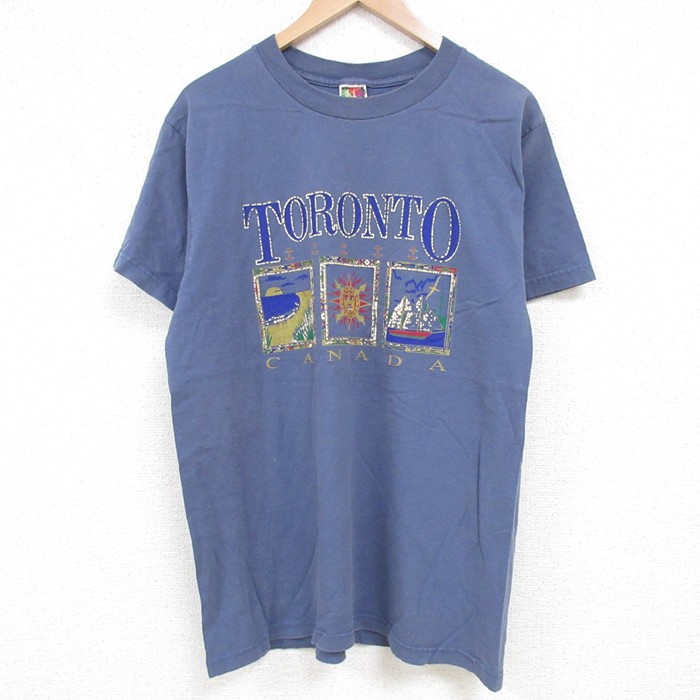 フルーツオブザルーム 00s 半袖Tシャツ トロント ネイビー L | 古着