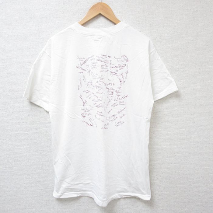 フルーツオブザルーム L★古着 半袖 ビンテージ Tシャツ メンズ 00年代 00s 鳥 コットン クルーネック 白 ホワイト 25jul07 中古