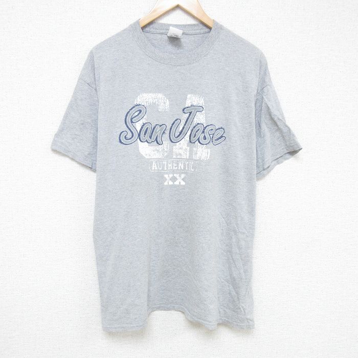 XL★古着 フルーツオブザルーム 半袖 ビンテージ Tシャツ メンズ 00年代 00s サンジョー 大きいサイズ クルーネック グレー 霜降り 25jul07 中古
