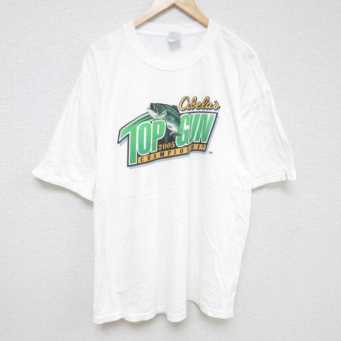 カベラス 00s 半袖Tシャツ 魚 ホワイト XL | 古着