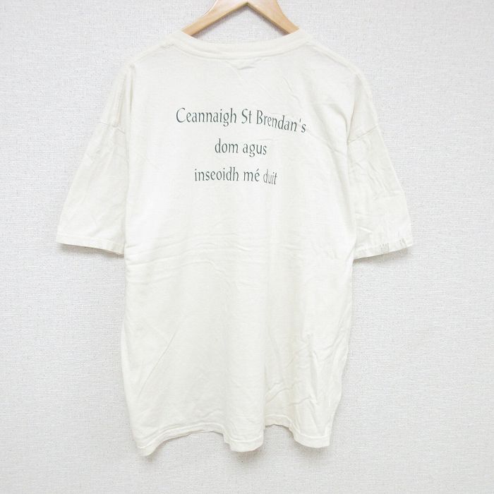 XL★古着 半袖 ビンテージ Tシャツ メンズ 00年代 00s Ceannaigh 大きいサイズ コットン クルーネック 生成り 25jul07 中古