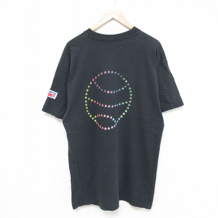 XL★古着 半袖 ビンテージ Tシャツ メンズ 90年代 90s ボール 大きいサイズ クルーネック 黒 ブラック 25jul08 中古