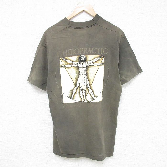 L★古着 フルーツオブザルーム 半袖 ビンテージ Tシャツ メンズ 90年代 90s レオナルドダヴィンチ コットン クルーネック USA製 黒 ブラック 【spe】 25jul08 中古