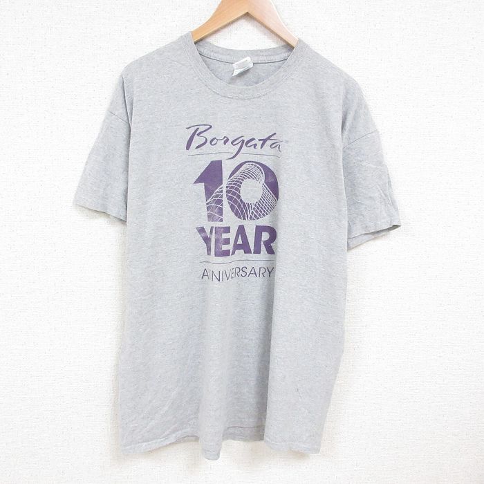 00s 半袖Tシャツ 10周年記念 グレー XL | 古着