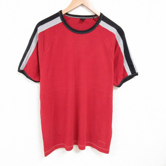 XL★古着 ギャップ GAP 半袖 ビンテージ Tシャツ メンズ 00年代 00s 無地 大きいサイズ コットン ラグラン クルーネック エンジ他 リンガー 25jul08 中古