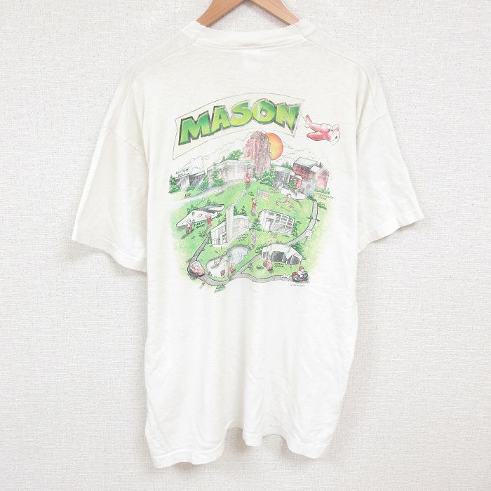 XL★古着 フルーツオブザルーム 半袖 ビンテージ Tシャツ メンズ 90年代 90s MASON 大きいサイズ コットン クルーネック USA製 白 ホワイト 【spe】 25jul09 中古