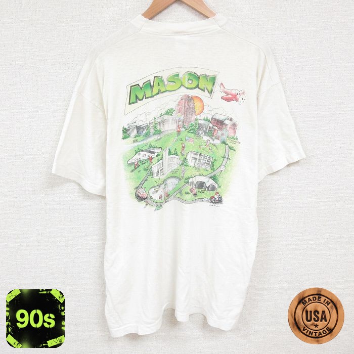 【50%OFF】フルーツオブザルーム 90s 半袖Tシャツ MASON ホワイト XL | 古着