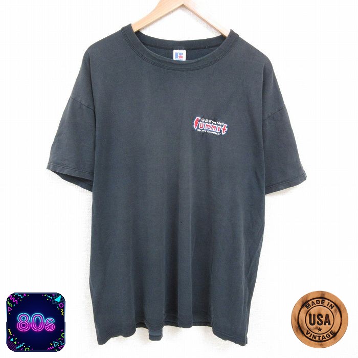 【50%OFF】ラッセル 80s 半袖Tシャツ SUMMIT ブラック XL | 古着