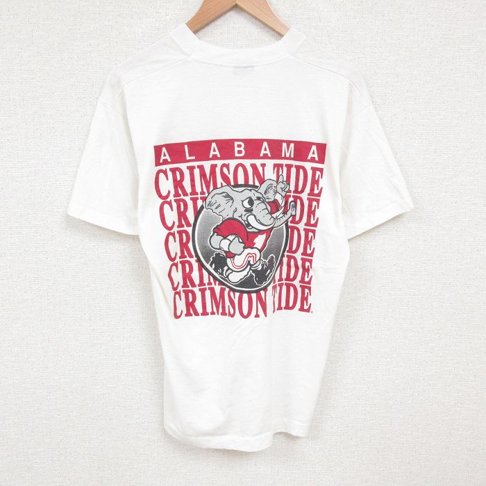 L★古着 スクリーンスターズ 半袖 ビンテージ Tシャツ メンズ 80年代 80s アラバマクリムゾンタイド クルーネック USA製 白 ホワイト 25jul09 中古