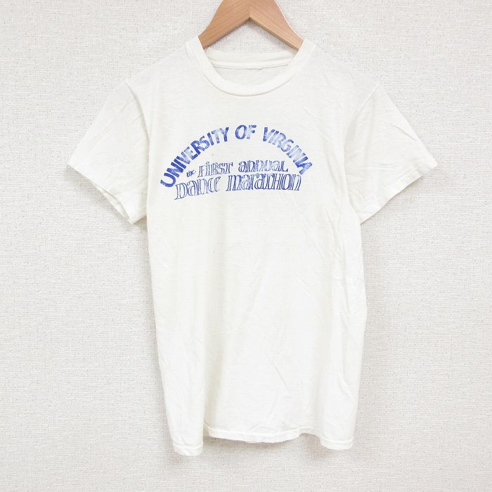 【50%OFF】XL★古着 半袖 ビンテージ Tシャツ メンズ 80年代 80s バージニア 大きいサイズ クルーネック 白 ホワイト 25jul09 中古