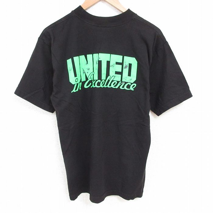 L★古着 半袖 ビンテージ Tシャツ メンズ 00年代 00s ユナイテッド コットン クルーネック USA製 黒 ブラック 25jul09 中古