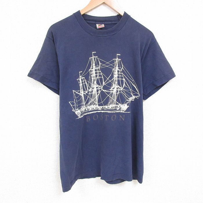 フルーツオブザルーム 90s 半袖Tシャツ 船 ネイビー L | 古着