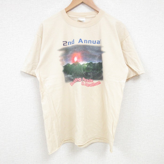 00s 半袖Tシャツ マラソン ベージュ L | 古着