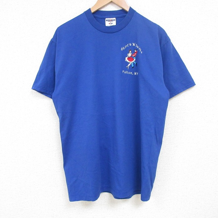 L★古着 ジャージーズ 半袖 ビンテージ Tシャツ メンズ 00年代 00s ダンス クルーネック 青 ブルー 25jul10 中古