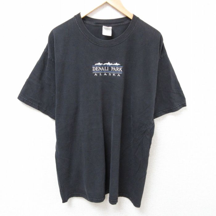 【50%OFF】アラスカ 00s 半袖Tシャツ 刺繍 ブラック XL | 古着