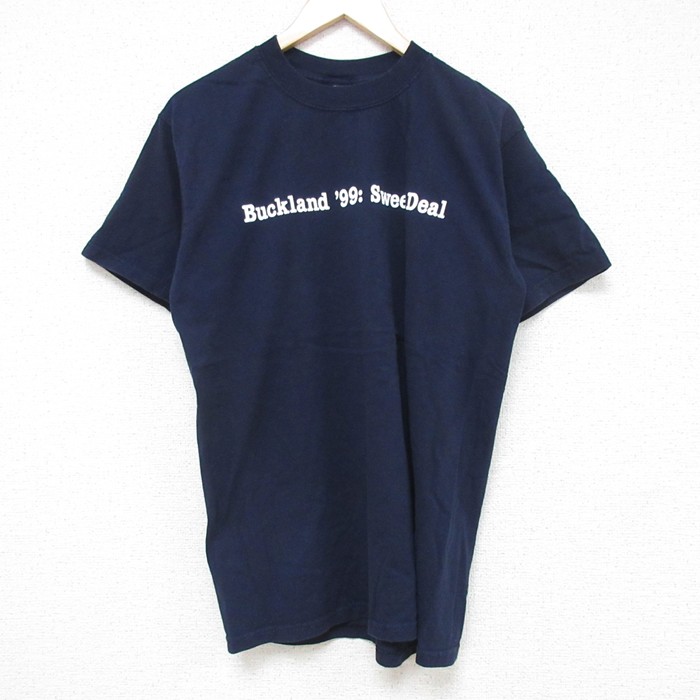 M★古着 半袖 ビンテージ Tシャツ メンズ 00年代 00s Sweet コットン クルーネック 紺 ネイビー 25jul10 中古