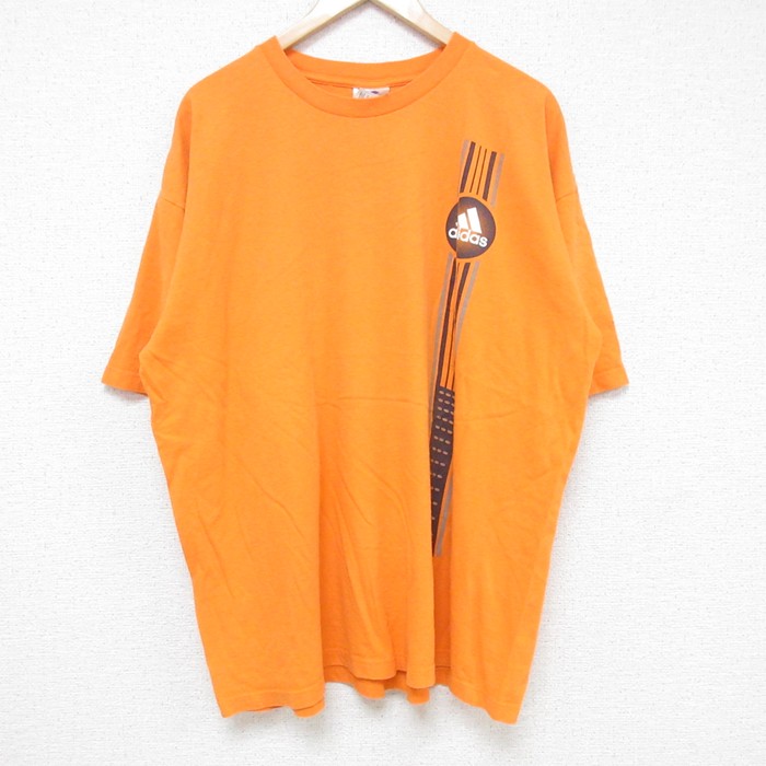 アディダス 90s 半袖Tシャツ ワンポイント イエロー XL | 古着