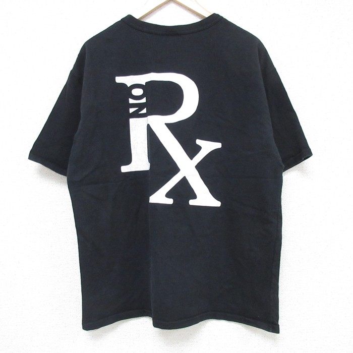 【20%OFF】XL★古着 チャンピオン champion 半袖 ビンテージ Tシャツ メンズ 00年代 00s RX コットン クルーネック 黒 ブラック 25jul10 中古