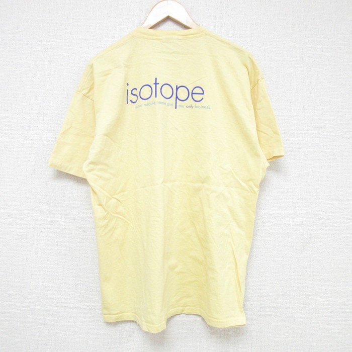 XL★古着 ヘインズ Hanes 半袖 ビンテージ Tシャツ メンズ 00年代 00s isotopeコットン クルーネック 黄 イエロー 25jul10 中古
