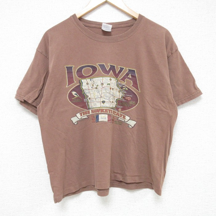 【50%OFF】00s 半袖Tシャツ アイオワ ブラウン L | 古着