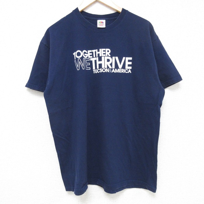 L★古着 フルーツオブザルーム 半袖 ビンテージ Tシャツ メンズ 00年代 00s TOGETHER コットン クルーネック 紺 ネイビー 25jul10 中古