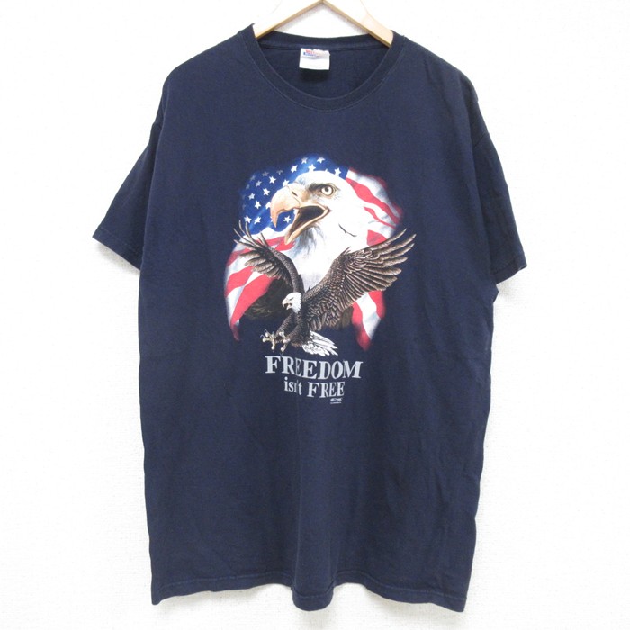 ヘインズ 00s 半袖Tシャツ 鳥 ネイビー XL | 古着