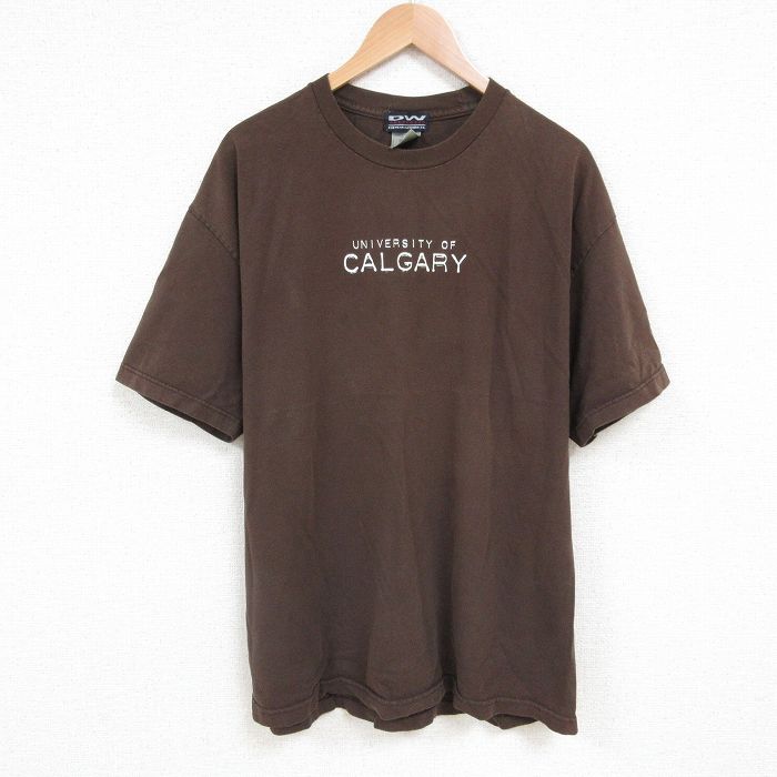XL★古着 半袖 ビンテージ Tシャツ メンズ 00年代 00s CALGARY コットン クルーネック 茶 ブラウン 25jul11 中古