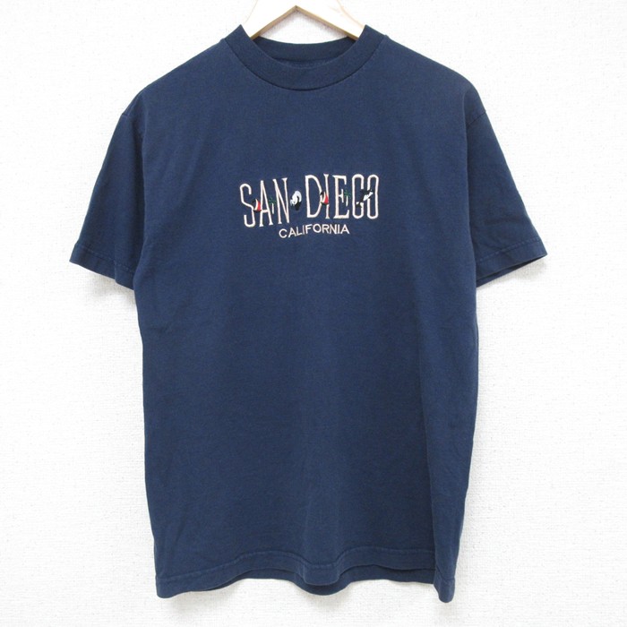 サンディエゴ 00s 半袖Tシャツ 刺繍 ネイビー M | 古着