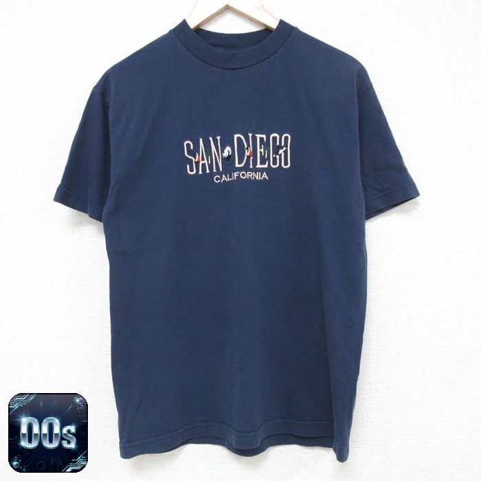 サンディエゴ 00s 半袖Tシャツ 刺繍 ネイビー M | 古着