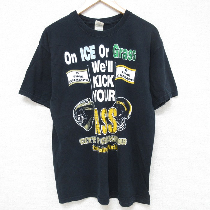 L★古着 半袖 ビンテージ Tシャツ メンズ 00年代 00s ASS コットン クルーネック 黒 ブラック 25jul11 中古