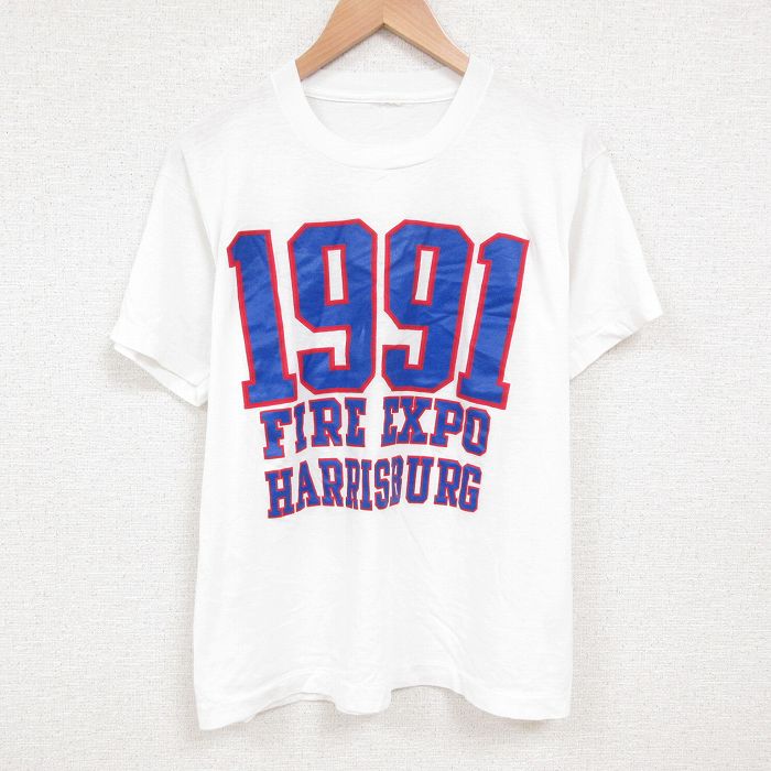 XL★古着 半袖 ビンテージ Tシャツ メンズ 90年代 90s 1991 クルーネック 白 ホワイト 25jul12 中古