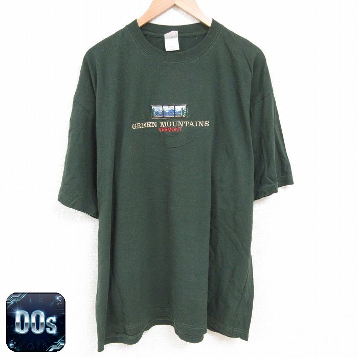 【50%OFF】バーモント 00s 半袖Tシャツ 刺繍 グリーン XL | 古着