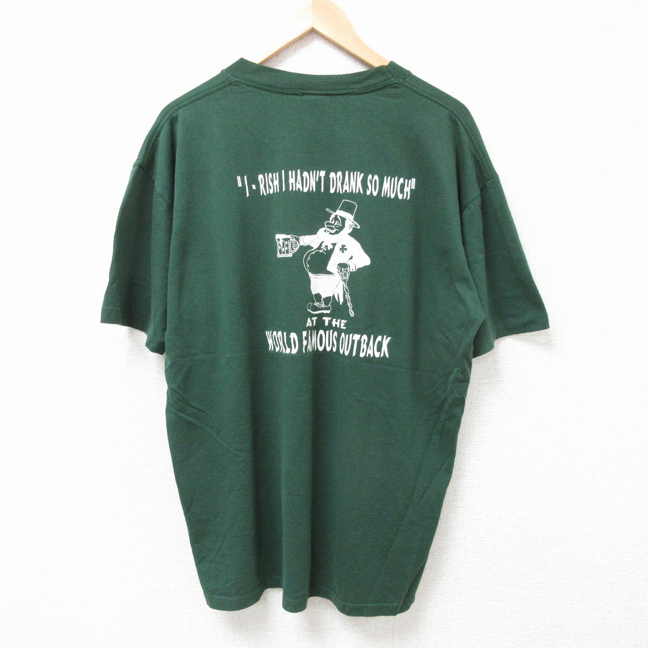 XL★古着 ジャージーズ 半袖 ビンテージ Tシャツ メンズ 90年代 90s アイリッシュ クルーネック USA製 緑 グリーン 25jul14 中古