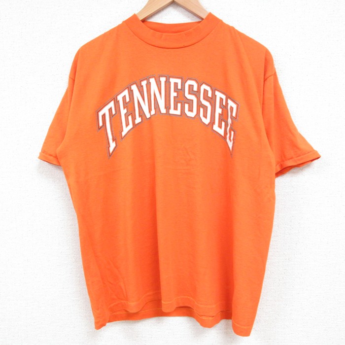 L★古着 半袖 ビンテージ Tシャツ メンズ 90年代 90s テネシー クルーネック オレンジ 25jul14 中古