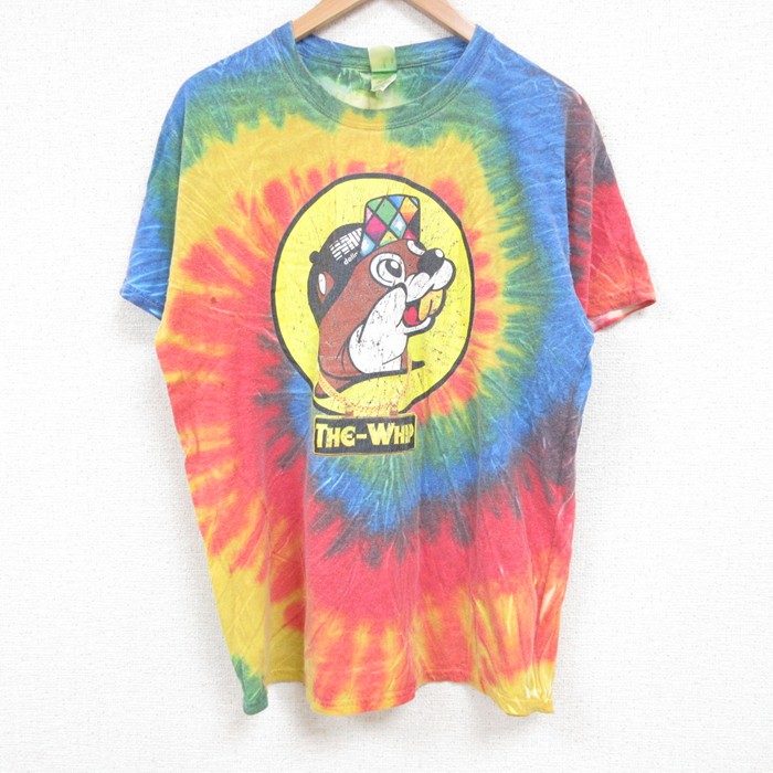 M★古着 半袖 ビンテージ Tシャツ メンズ 00年代 00s バッキーズ コットン クルーネック 青他 ブルー タイダイ 25jul14 中古