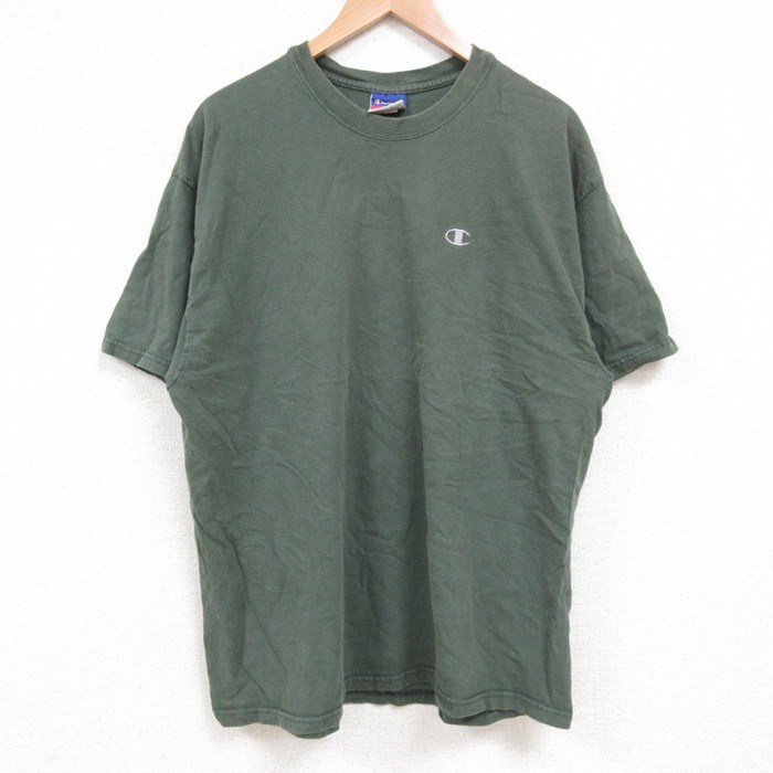 チャンピオン 00s 半袖Tシャツ ワンポイント グリーン XL | 古着