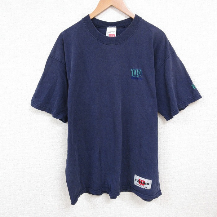【50%OFF】ウィルソン 90s 半袖Tシャツ ワンポイント ネイビー XL | 古着